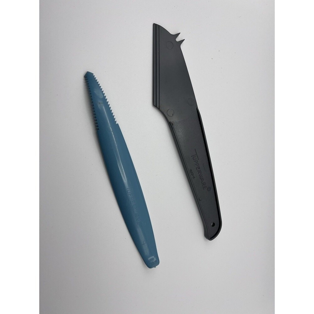 Vtg Tupperware Citrus Peeler Set Blue Orange Peeler & Charcoal Grey Seal Opener